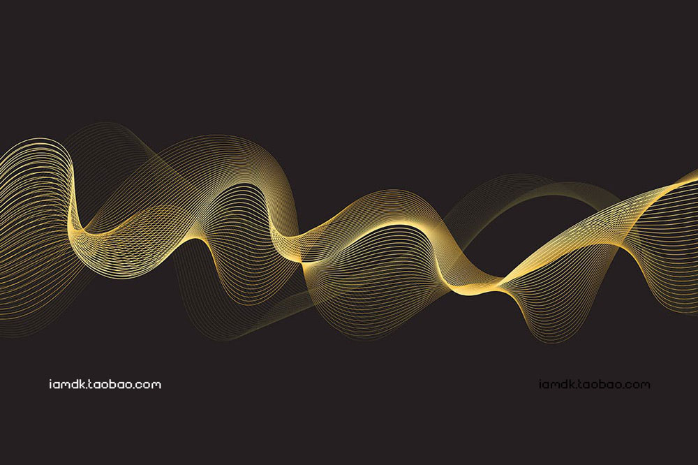 未来科技金色波浪Ai矢量背景设计素材 Gold Grid Waves Vector Backgrounds_img_2