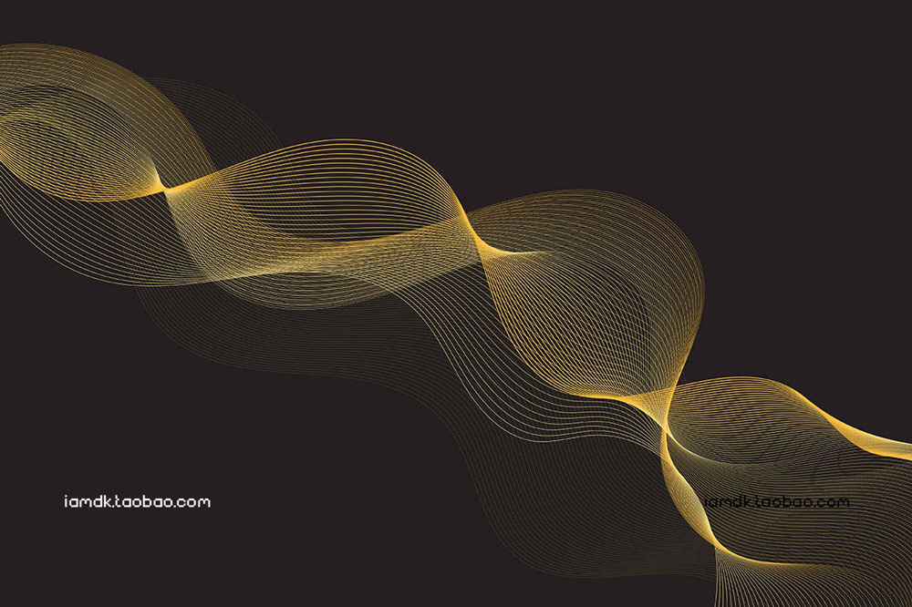 未来科技金色波浪Ai矢量背景设计素材 Gold Grid Waves Vector Backgrounds_img_2