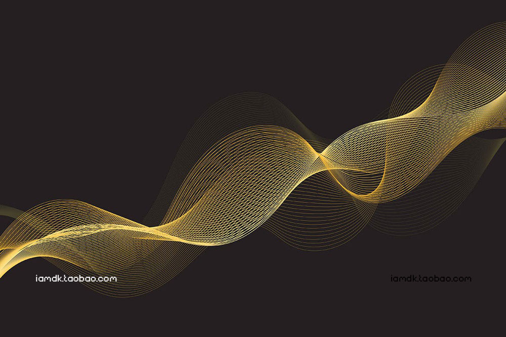 未来科技金色波浪Ai矢量背景设计素材 Gold Grid Waves Vector Backgrounds_img_2