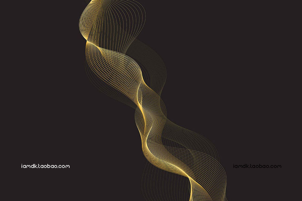 未来科技金色波浪Ai矢量背景设计素材 Gold Grid Waves Vector Backgrounds_img_2