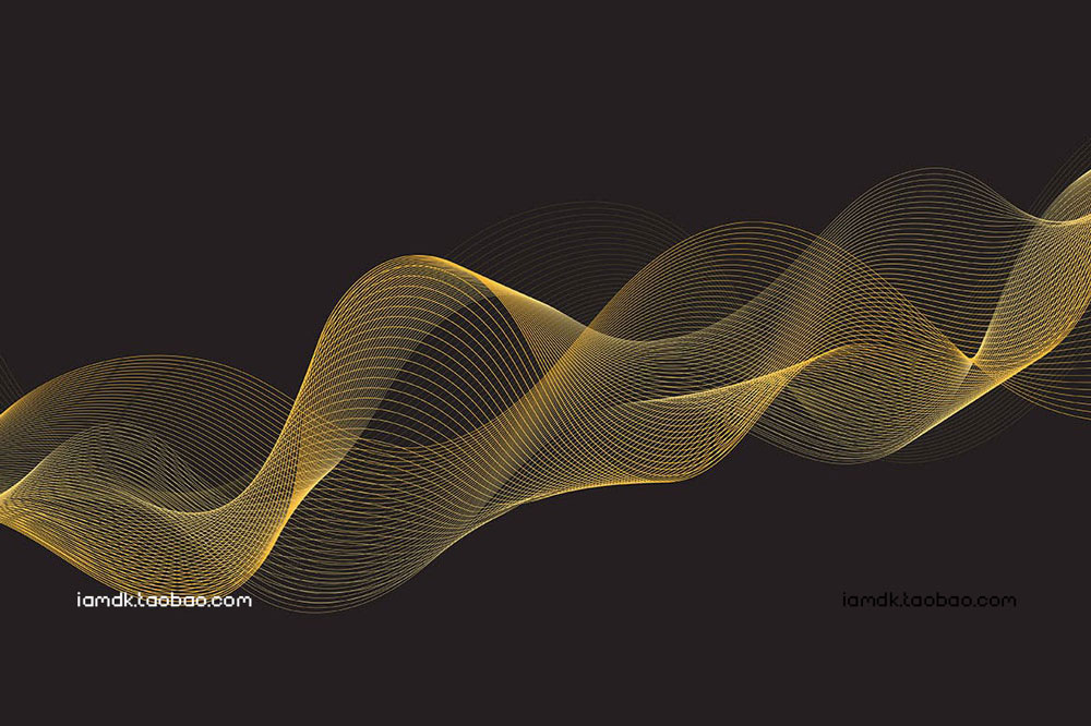 未来科技金色波浪Ai矢量背景设计素材 Gold Grid Waves Vector Backgrounds_img_2