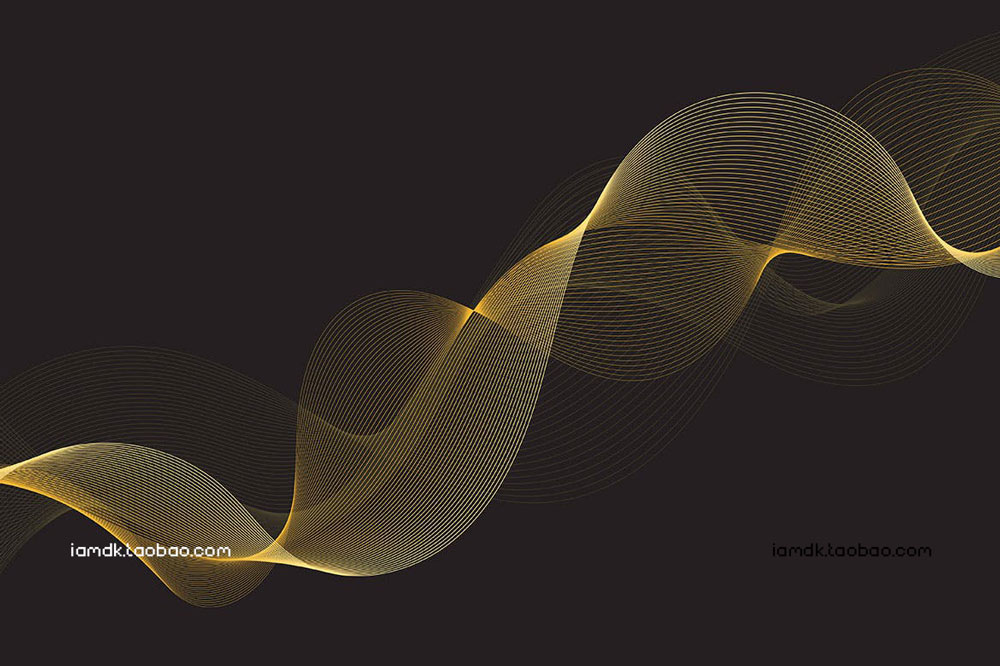 未来科技金色波浪Ai矢量背景设计素材 Gold Grid Waves Vector Backgrounds_img_2