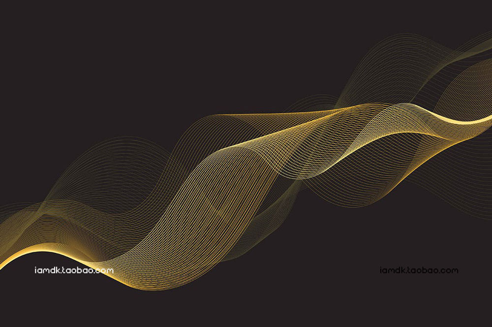 未来科技金色波浪Ai矢量背景设计素材 Gold Grid Waves Vector Backgrounds_img_2