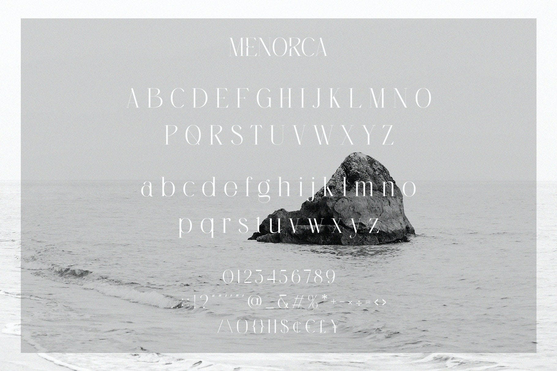 时尚优雅品牌邀请函徽标logo设计衬线英文字体 Menorca – Stylish Typeface_img_2