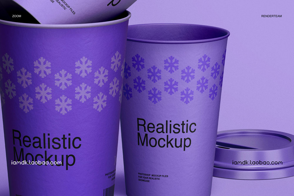 时尚一次性外卖咖啡纸杯标志Logo作品设计贴图样机素材 Paper Cup Mockup Set_img_2