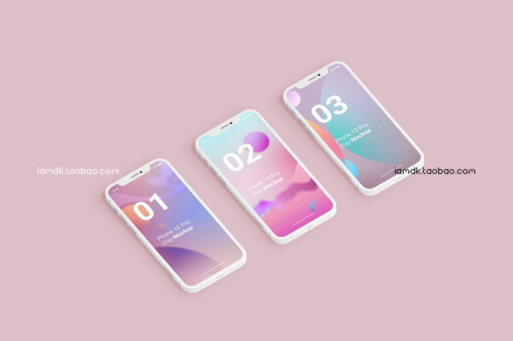 白色陶瓷iPhone 13手机APP网站界面设计展示贴图样机 Minimal iPhone Clay Mockups Vol3_img_2