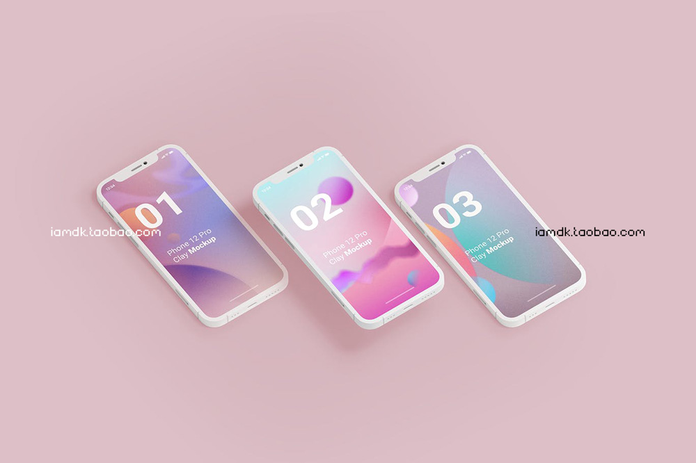 白色陶瓷iPhone 13手机APP网站界面设计展示贴图样机 Minimal iPhone Clay Mockups Vol3_img_2