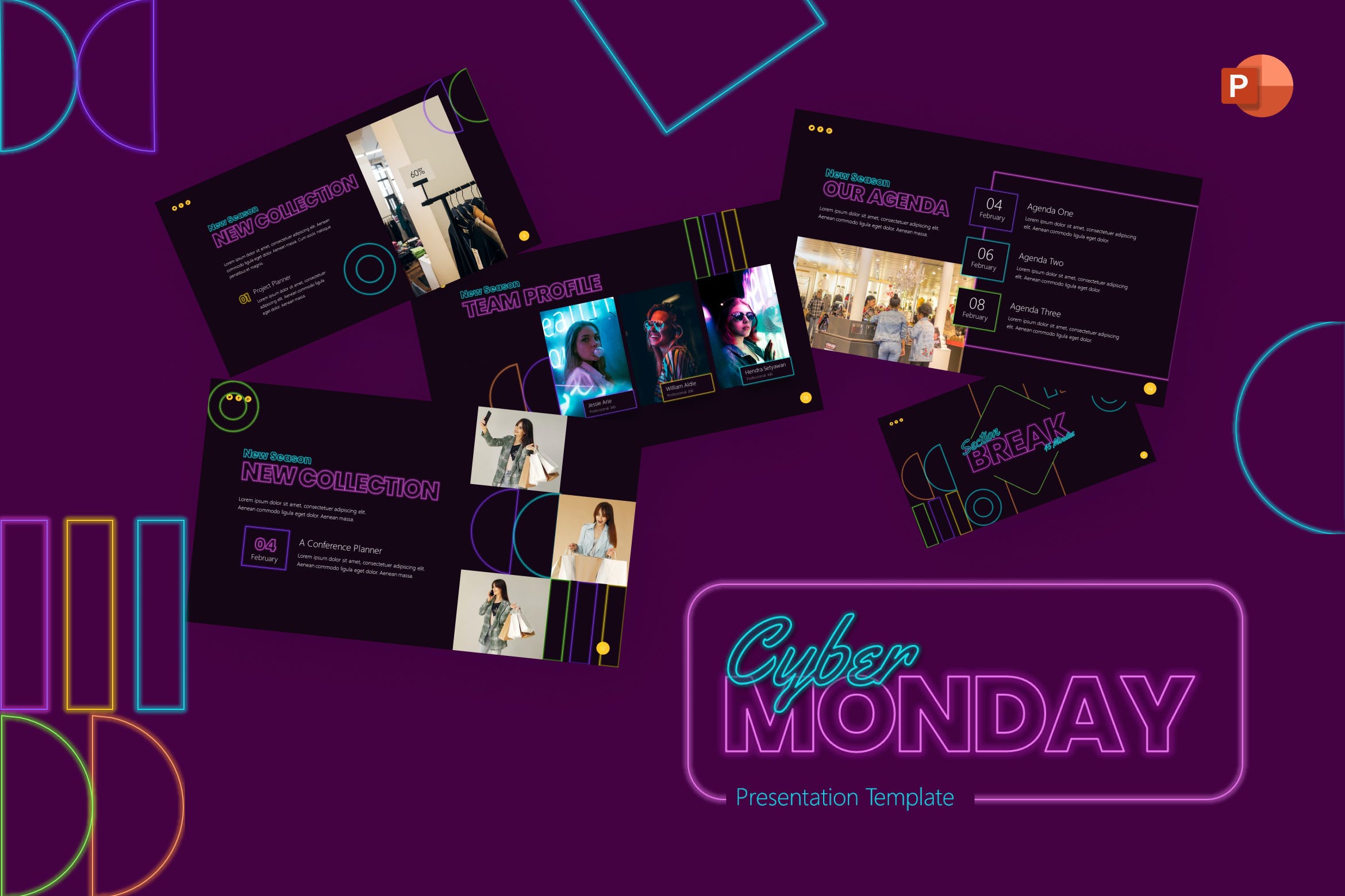 现代创意企业营销策划图文排版设计Keynote+ppt模板 Cyber Monday Creative Keynote+ppt Template_img_2