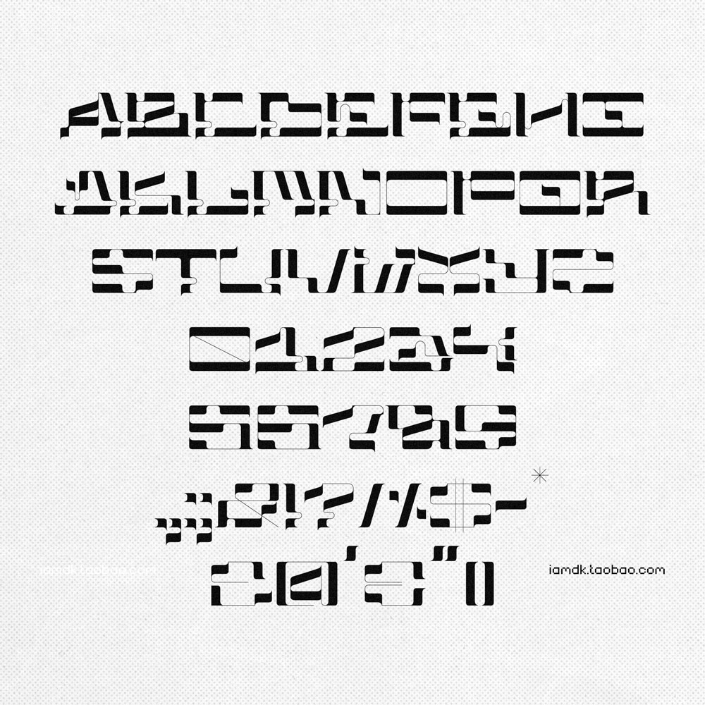 未来硬核抽象机能赛博朋克艺术风高级PSAI英文字体安装包设计素材 Studio Innate – Phaser_img_2