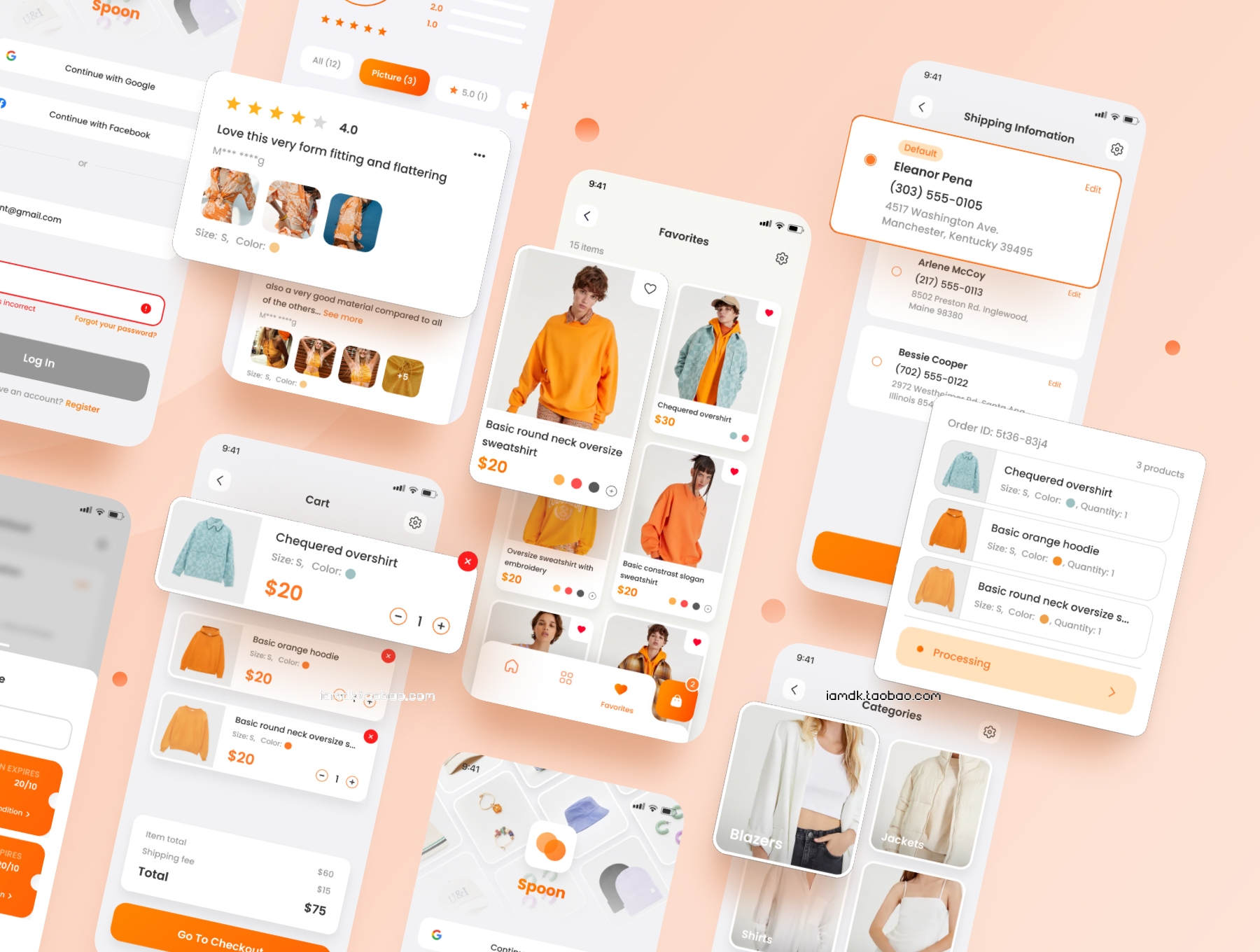 时尚服装主题APP应用程序UI界面设计套件 Spoon - Fashion Store UI Kit_img_2