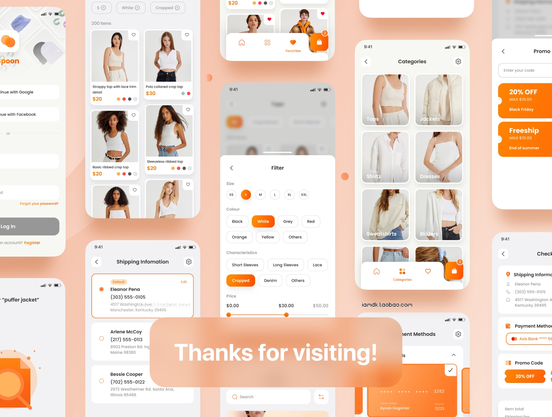 时尚服装主题APP应用程序UI界面设计套件 Spoon - Fashion Store UI Kit_img_2