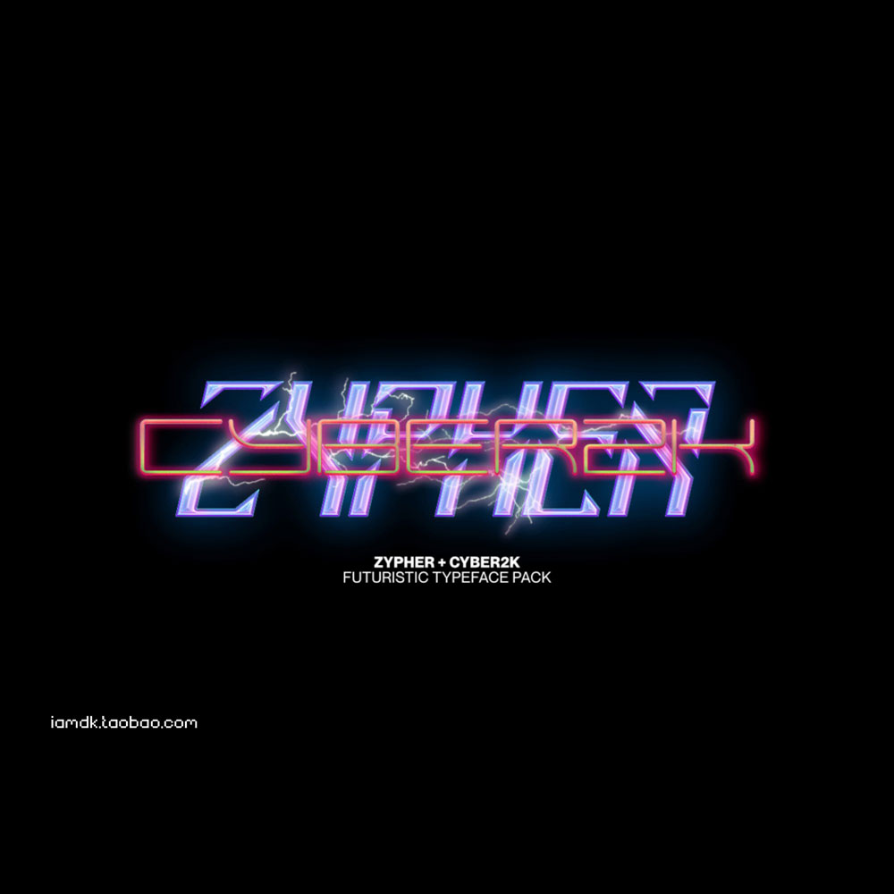 未来机能赛博朋克个性电音风高级PSAI英文字体安装包设计素材 ADVM - Futuristic Typeface Pack_img_2