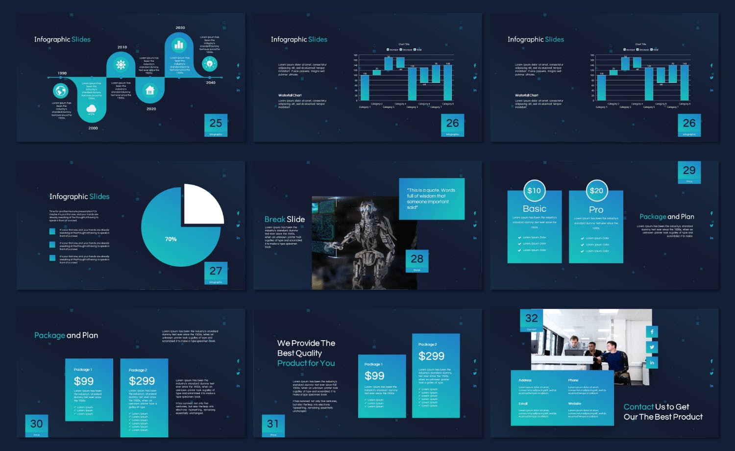 现代人工智能作品集图文排版设计Keynote+ppt模板 Artificial Intelligence Keynote+ppt Template_img_2