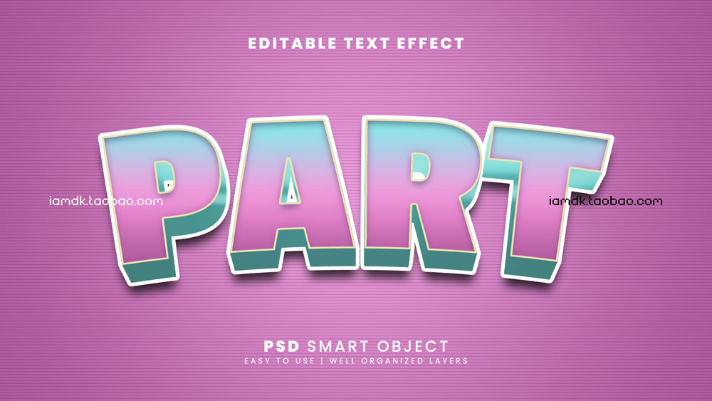 30款3D立体质感标题Logo设计PSD样机展示源文件素材 Text Effect Vol.42_img_2