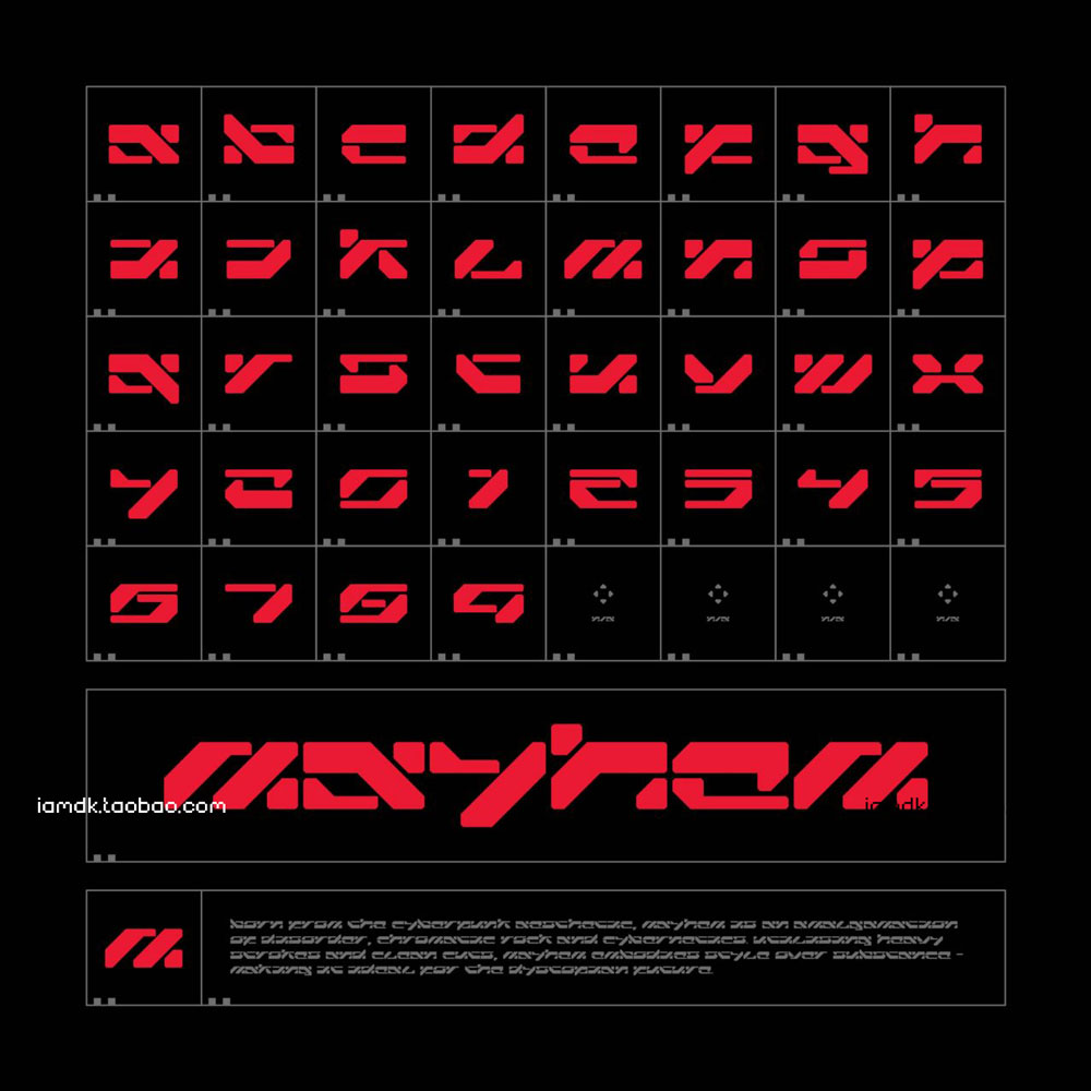 机能科幻未来幻象抽象赛博风高级PSAI英文字体安装包设计素材 Studio Innate - Mayhem_img_2