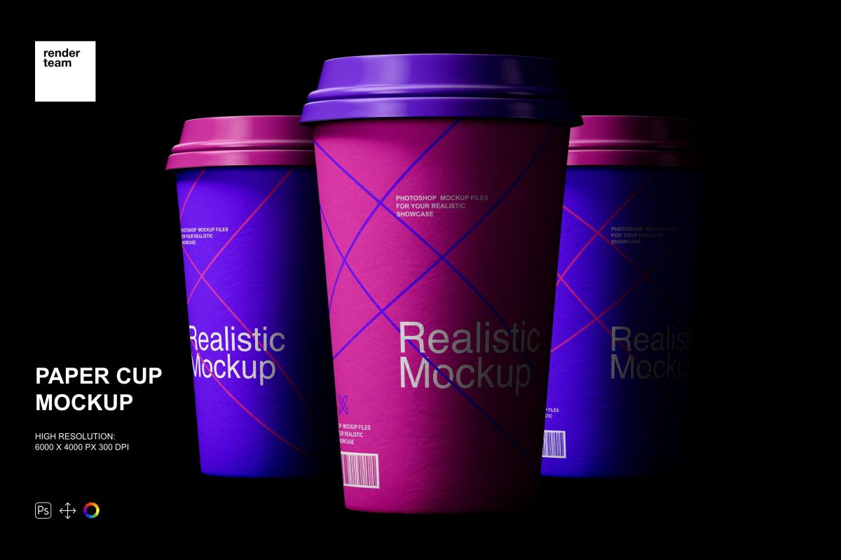 极简品牌VI设计纸杯贴图样机模板素材 Paper Cup Mockup_img_3