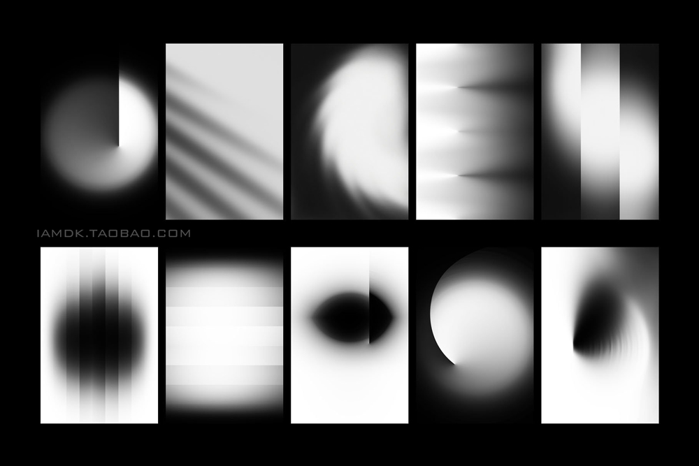 酸性黑白渐变模糊艺术抽象网格几何图形海报背景底纹图片设计素材 Inartflow - Graphics Pack_img_2
