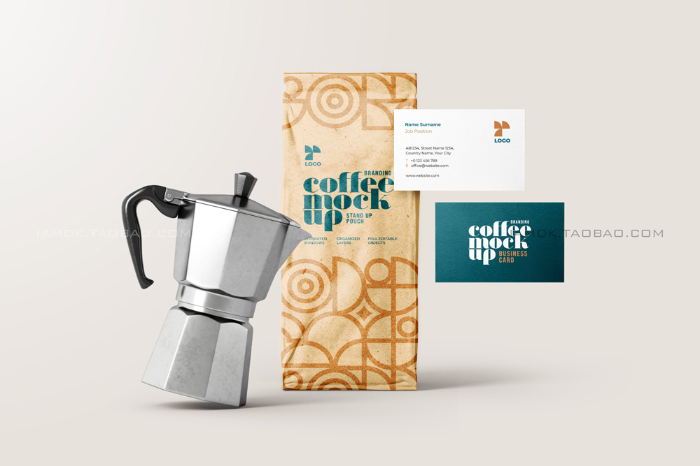 30款咖啡品牌VI设计名片包装袋纸杯马克杯贴图样机模板 Coffee Branding Mockup Bundle_img_2