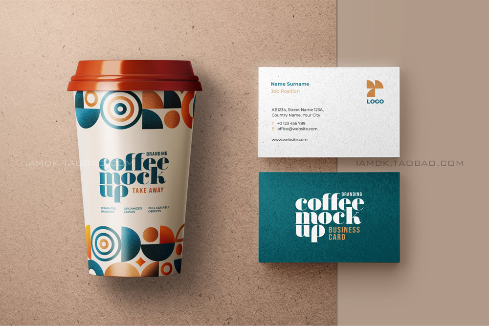 30款咖啡品牌VI设计名片包装袋纸杯马克杯贴图样机模板 Coffee Branding Mockup Bundle_img_2