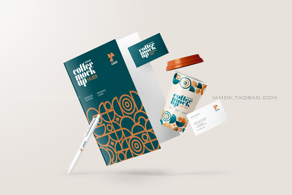 30款咖啡品牌VI设计名片包装袋纸杯马克杯贴图样机模板 Coffee Branding Mockup Bundle_img_2