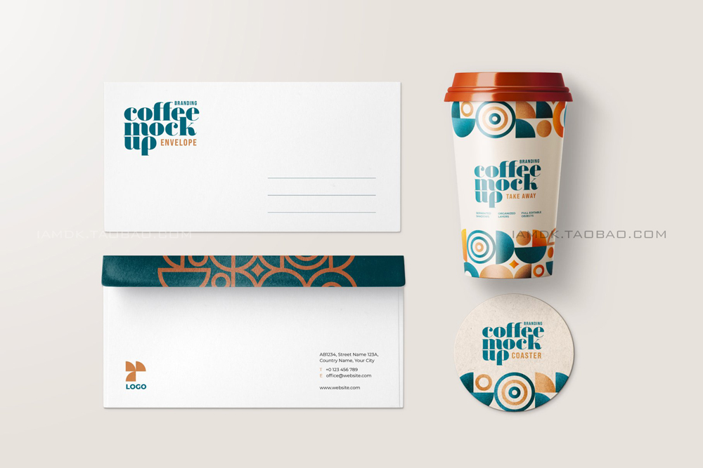 30款咖啡品牌VI设计名片包装袋纸杯马克杯贴图样机模板 Coffee Branding Mockup Bundle_img_2