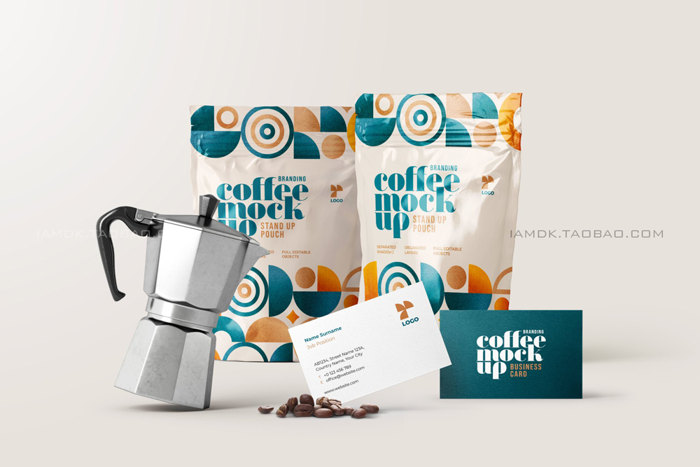 30款咖啡品牌VI设计名片包装袋纸杯马克杯贴图样机模板 Coffee Branding Mockup Bundle_img_2