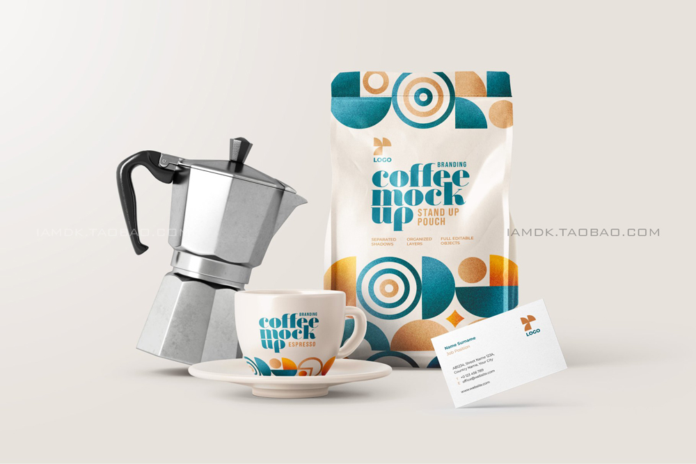 30款咖啡品牌VI设计名片包装袋纸杯马克杯贴图样机模板 Coffee Branding Mockup Bundle_img_2