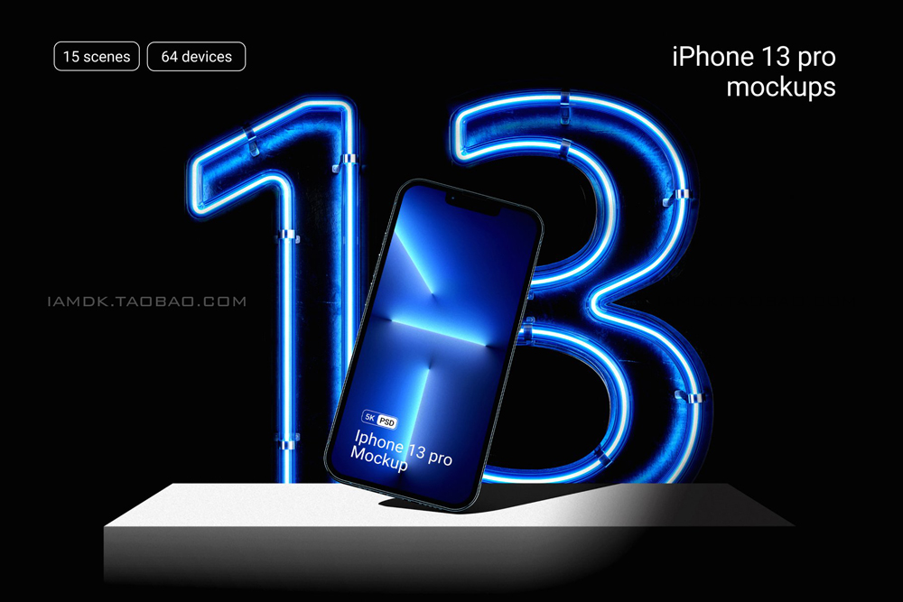 79款高级苹果iPhone 13 Pro手机APP界面UI设计作品贴图PSD样机素材模板 iPhone 13 Pro Mockups_img_2