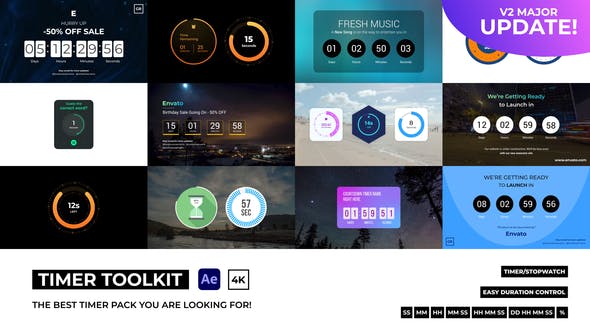 AE模板 倒数日历计时器时钟图形动画 Videohive - Countdown Timer Toolkit V2_img_3