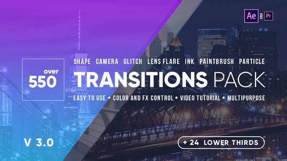 AE模版-550个MG转场过渡特效动画 Videohive - Transitions V3_img_3