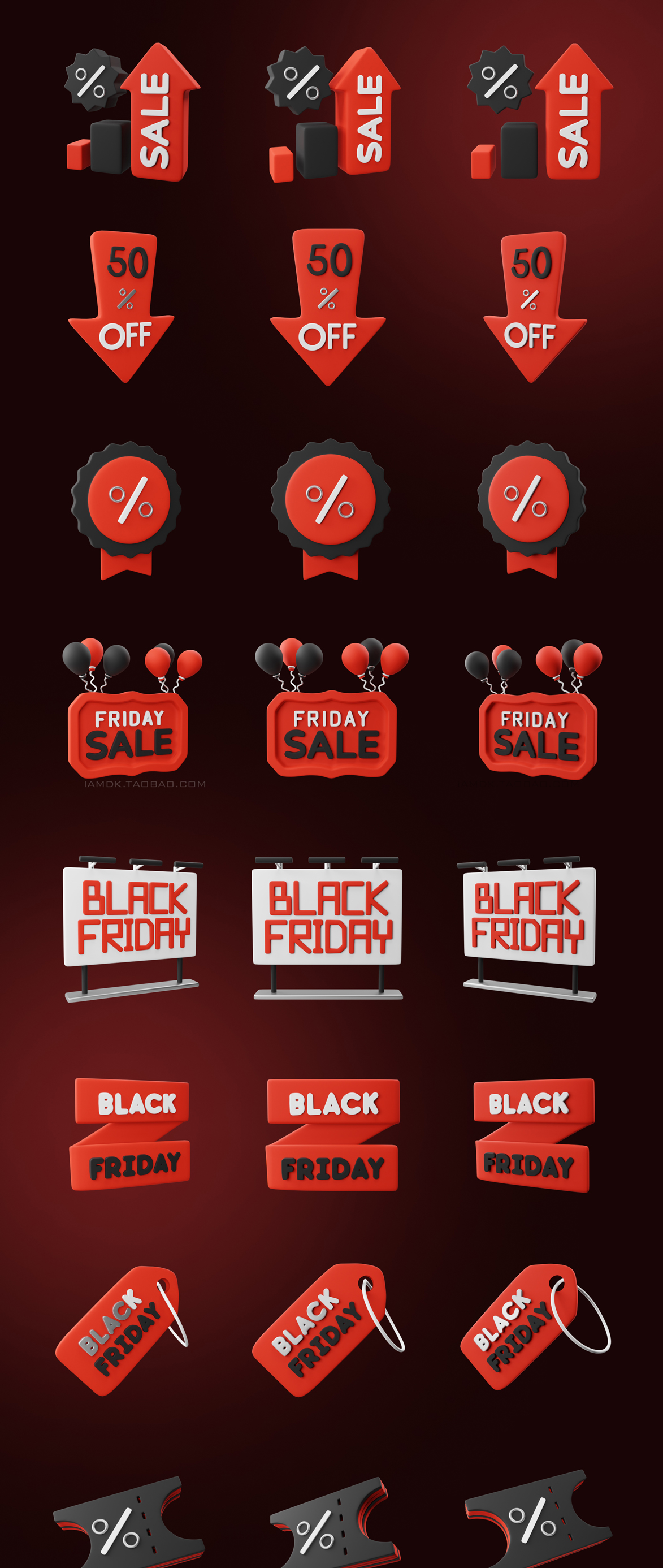 黑色星期五促销营销3D图标贴纸设计素材 SalesGiving | Best 3D icon and sticker pack for Black Friday_img_2