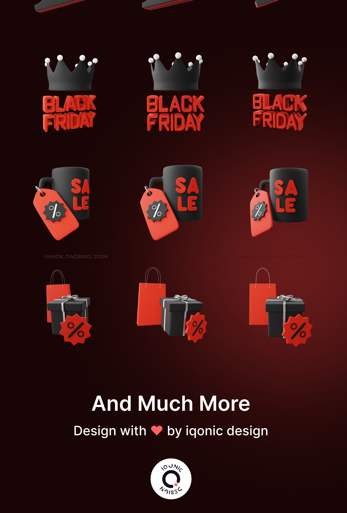 黑色星期五促销营销3D图标贴纸设计素材 SalesGiving | Best 3D icon and sticker pack for Black Friday_img_2