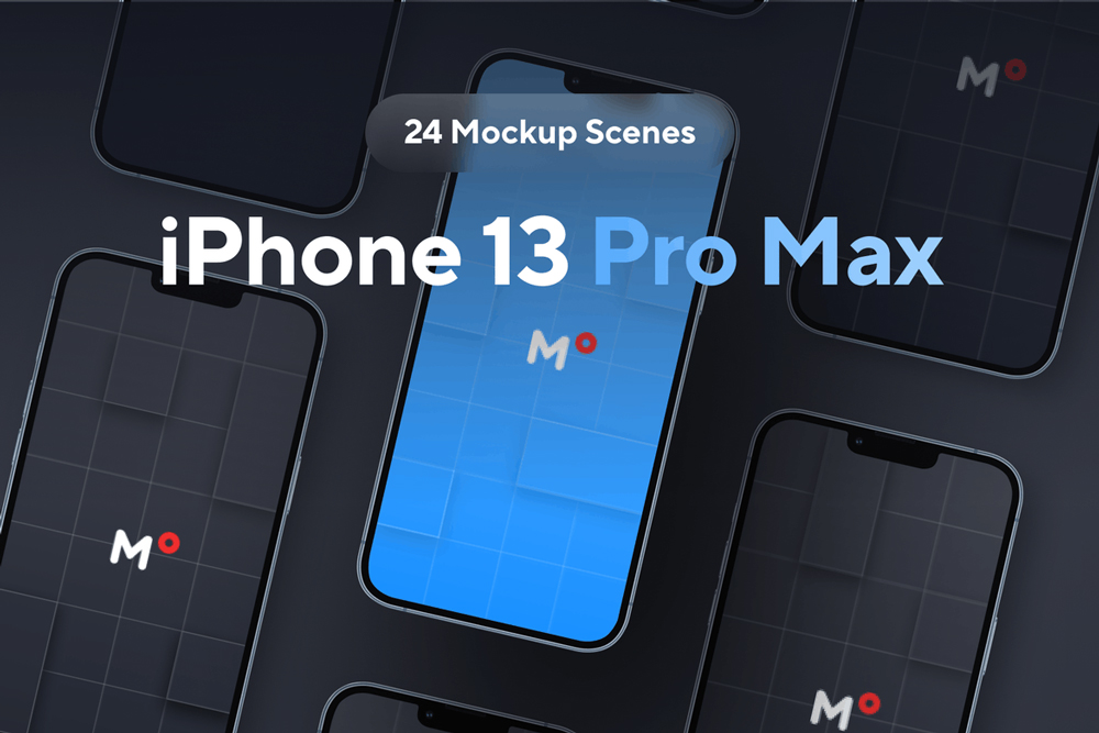 24款苹果iPhone13 Pro Max手机UI设计展示Ps贴图样机模板源文件素材 24 Most Popular iPhone 13 Pro Max Mockups_img_2