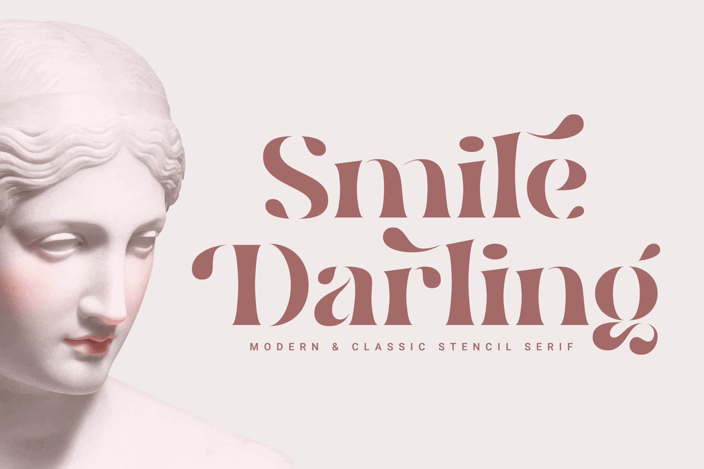 现代杂志品牌请柬设计衬线英文字体 Smile Darling_img_2