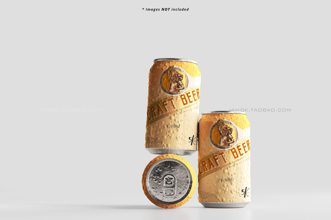 9款330毫升啤酒苏打水易拉罐图案设计贴图样机模板 Standard Size Beer Can Mockup_img_2