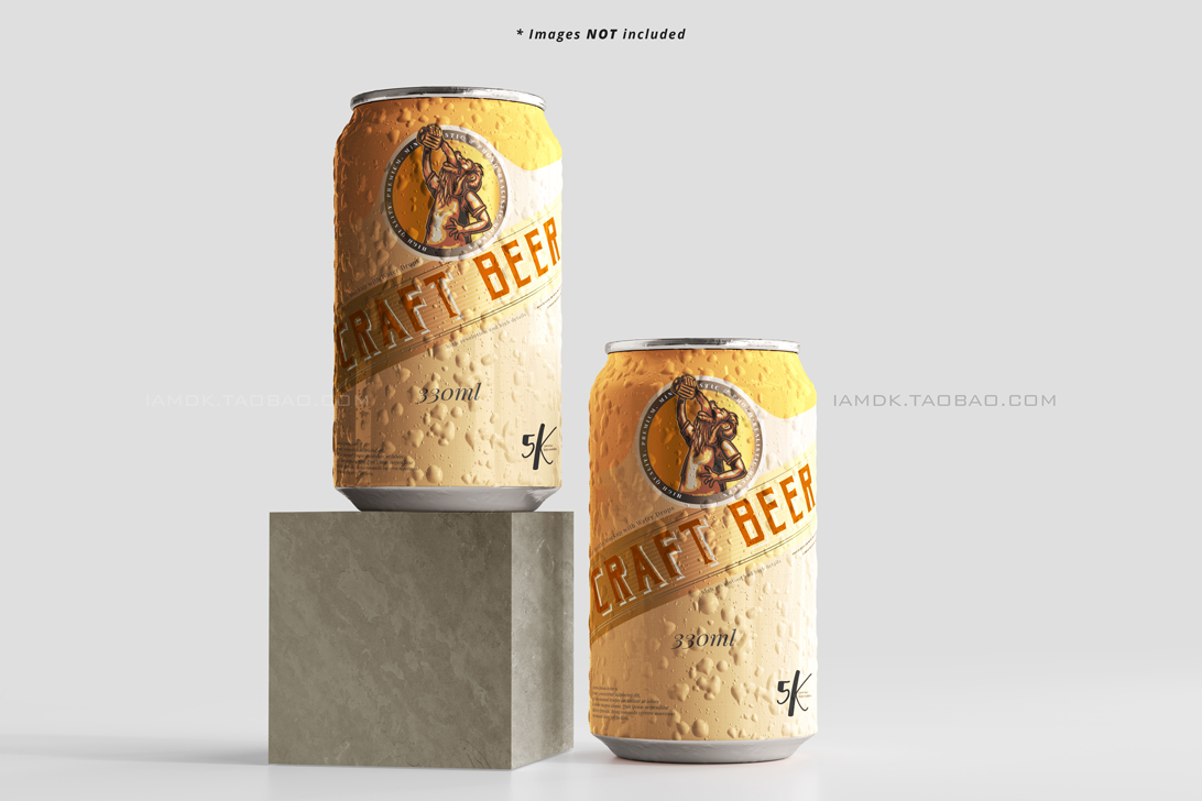 9款330毫升啤酒苏打水易拉罐图案设计贴图样机模板 Standard Size Beer Can Mockup_img_2