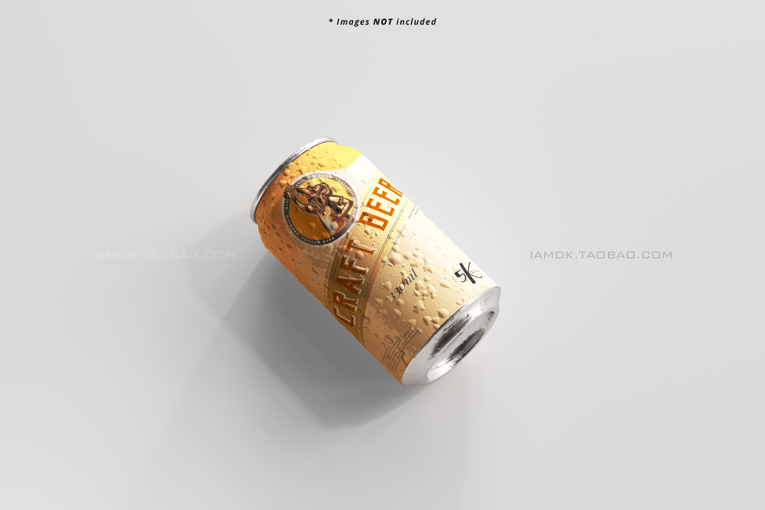 9款330毫升啤酒苏打水易拉罐图案设计贴图样机模板 Standard Size Beer Can Mockup_img_2