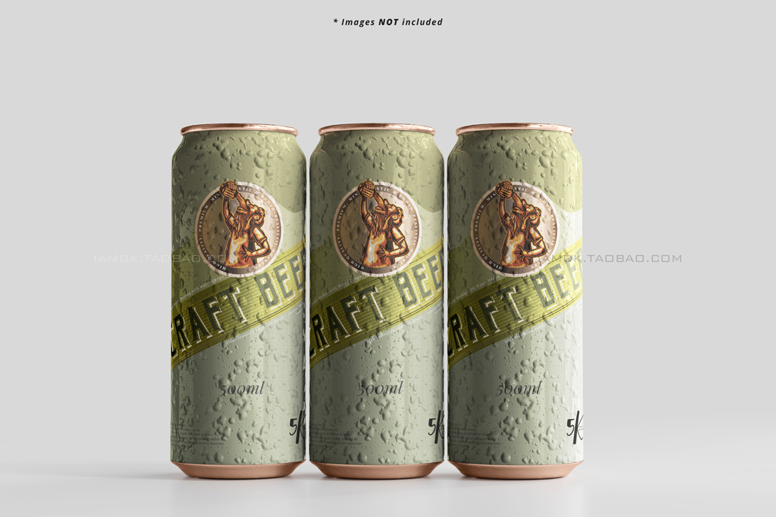 9款啤酒苏打水易拉罐图案设计贴图样机模板 Large Sleek Beer Can Mockup_img_2