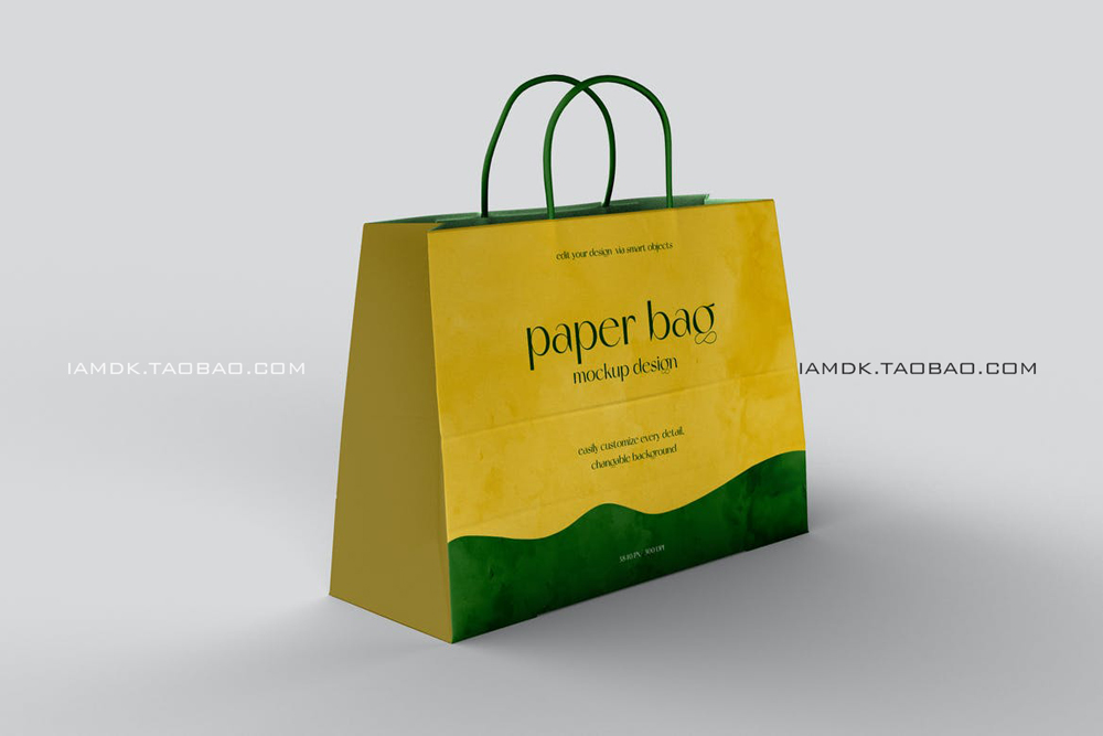 质感商场购物手提纸袋设计贴图样机模板 Paper Bag Mockups_img_2