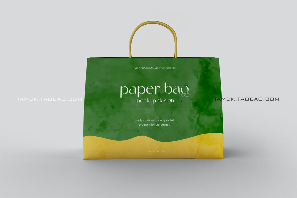 质感商场购物手提纸袋设计贴图样机模板 Paper Bag Mockups_img_2