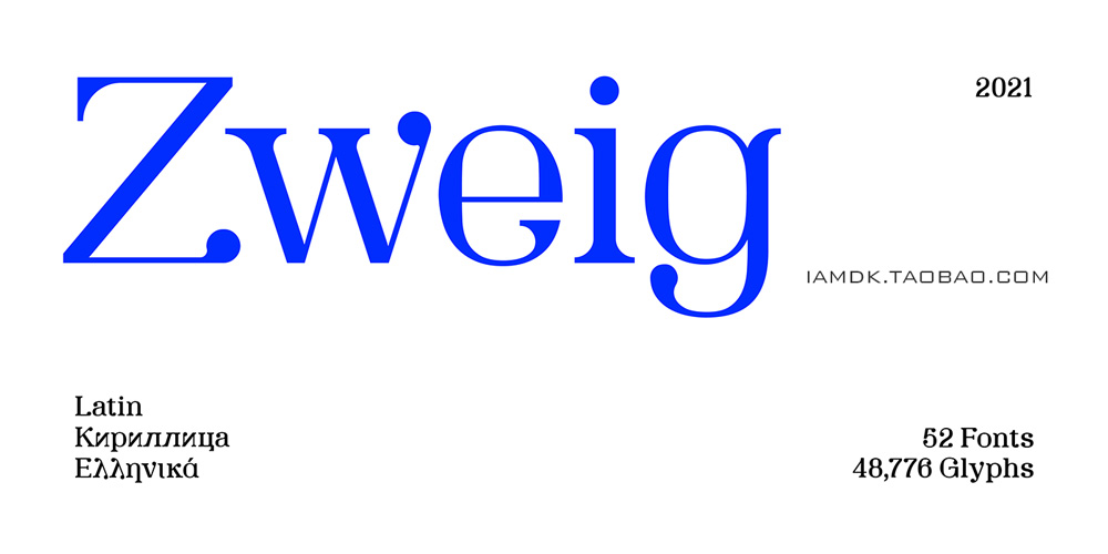 52款欧美风杂志文字排版海报徽标Logo设计双重衬线英文字体安装包 SK Zweig Font Family_img_2