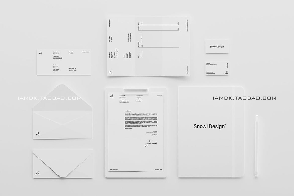 品牌VI标志Logo设计白色办公用品展示贴图样机 Minimal White Brand Mockup Pack_img_2