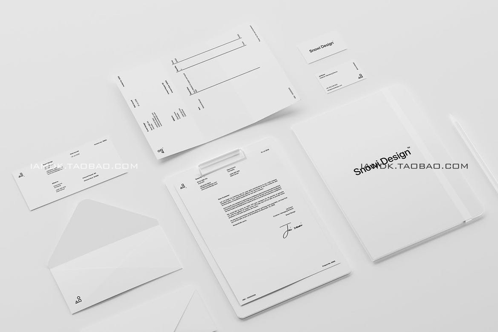 品牌VI标志Logo设计白色办公用品展示贴图样机 Minimal White Brand Mockup Pack_img_2