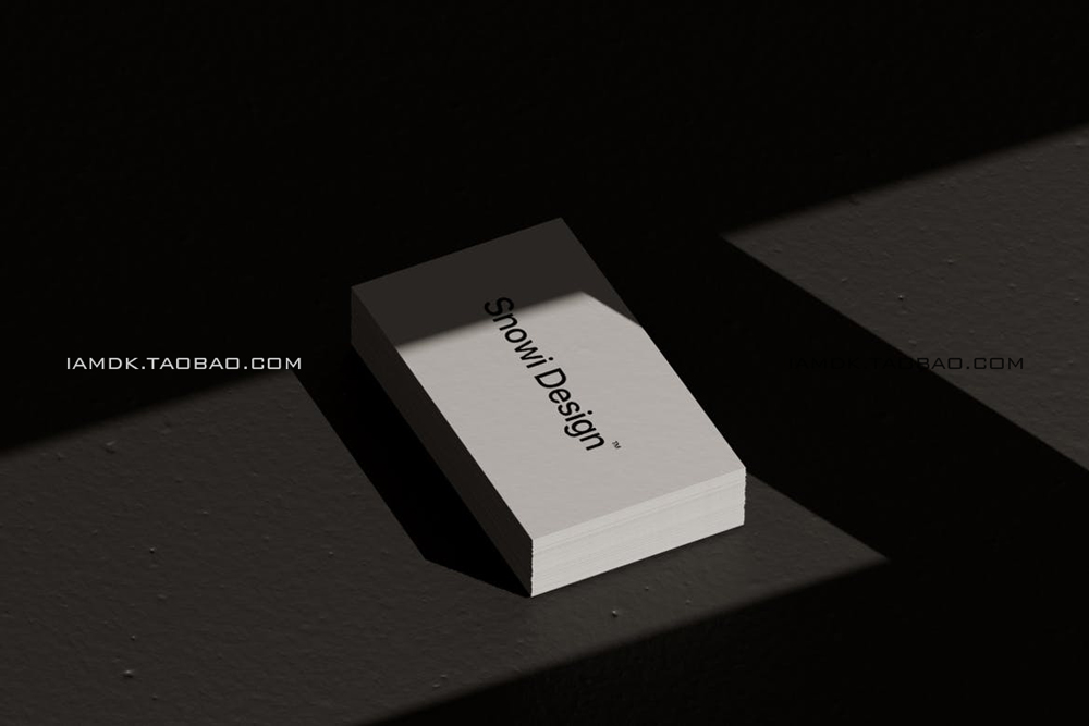 时尚文艺带阴影品牌VI设计商务名片卡片贴图样机 Shadow Business Card Mockup Pack_img_2