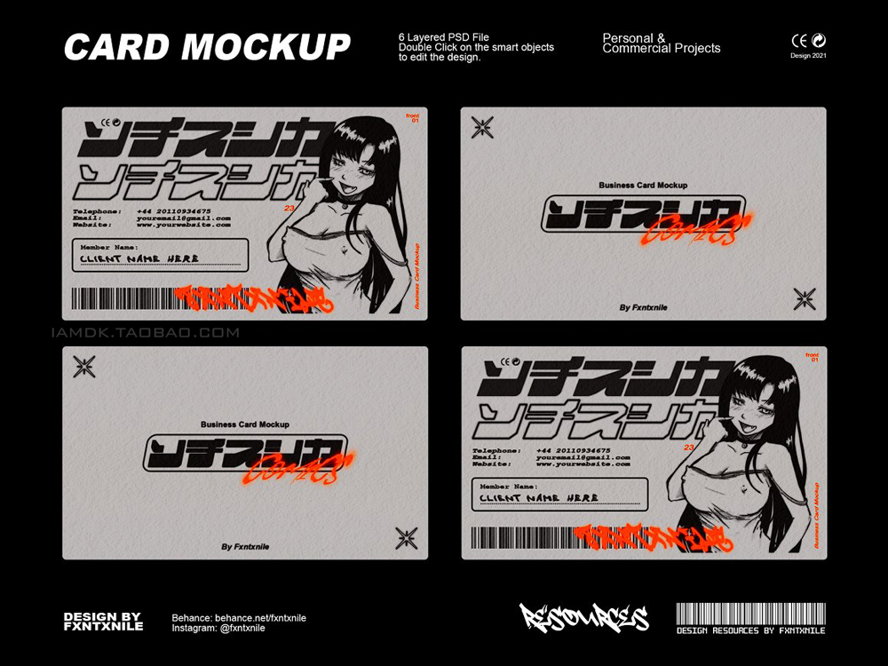 6款复古品牌VI标志Logo设计名片卡片展示Ps贴图样机源文件 Business Card Mockup_img_2