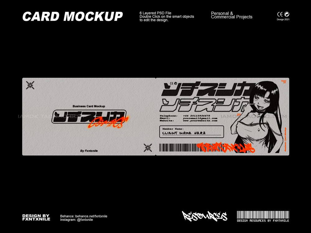 6款复古品牌VI标志Logo设计名片卡片展示Ps贴图样机源文件 Business Card Mockup_img_2