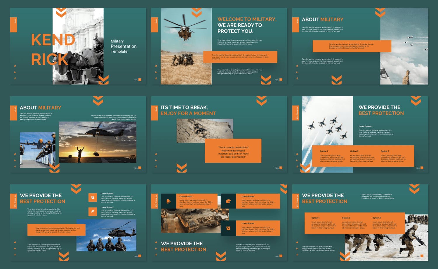 现代品牌策划图文排版设计ppt+keynote模版 Military ppt+keynote Templates_img_2