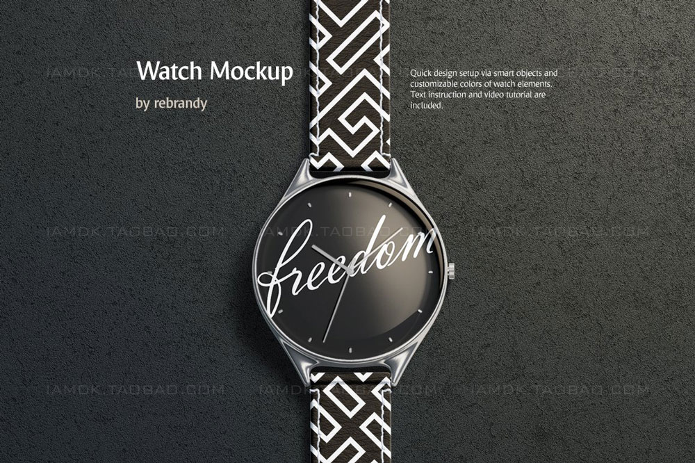 极简手表表带设计展示贴图样机模板 Watch Mockup_img_2