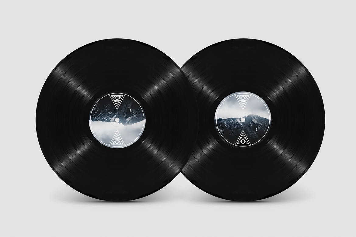 11复古黑胶片包装纸袋设计展示贴图样机模板 Vinyl Record Mockups_img_2