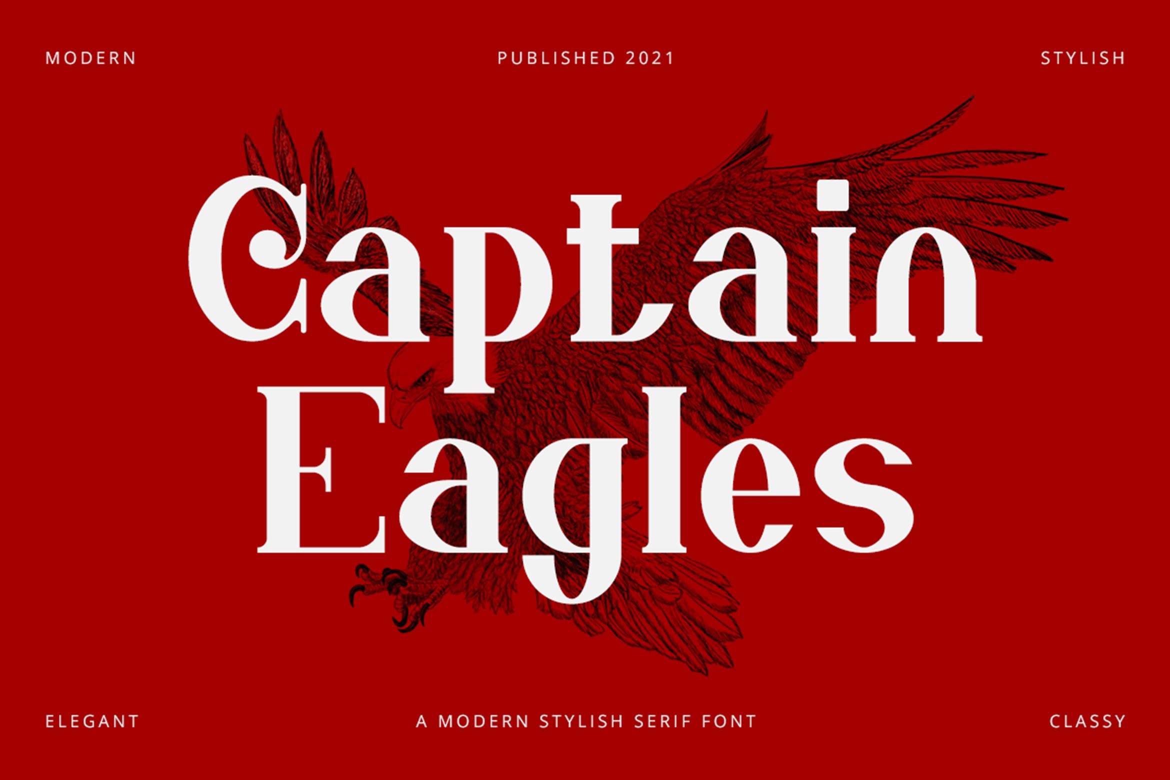 优雅杂志标签标识设计衬线英文字体 Captain Eagles - Modern Stylish_img_2